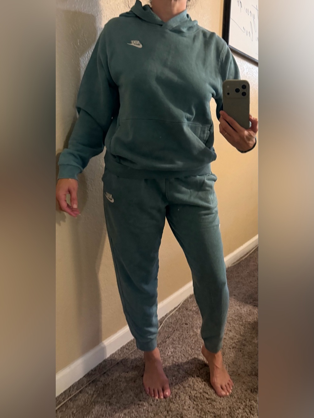 Kids XL Nike Teal Hooded Sweatshirt - Embroidered Logo set